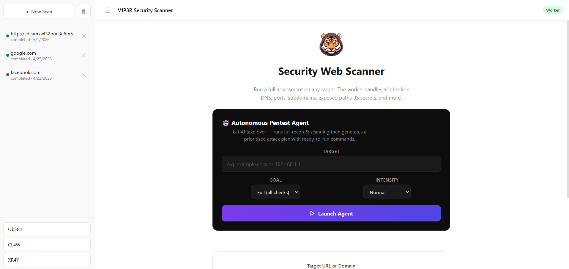 V1P3R - autonomous pentest agent landing