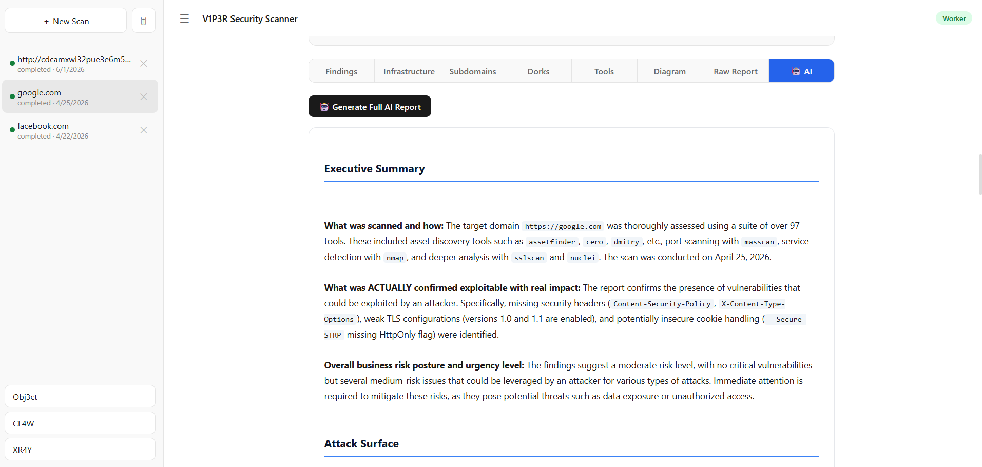 V1P3R - AI executive summary